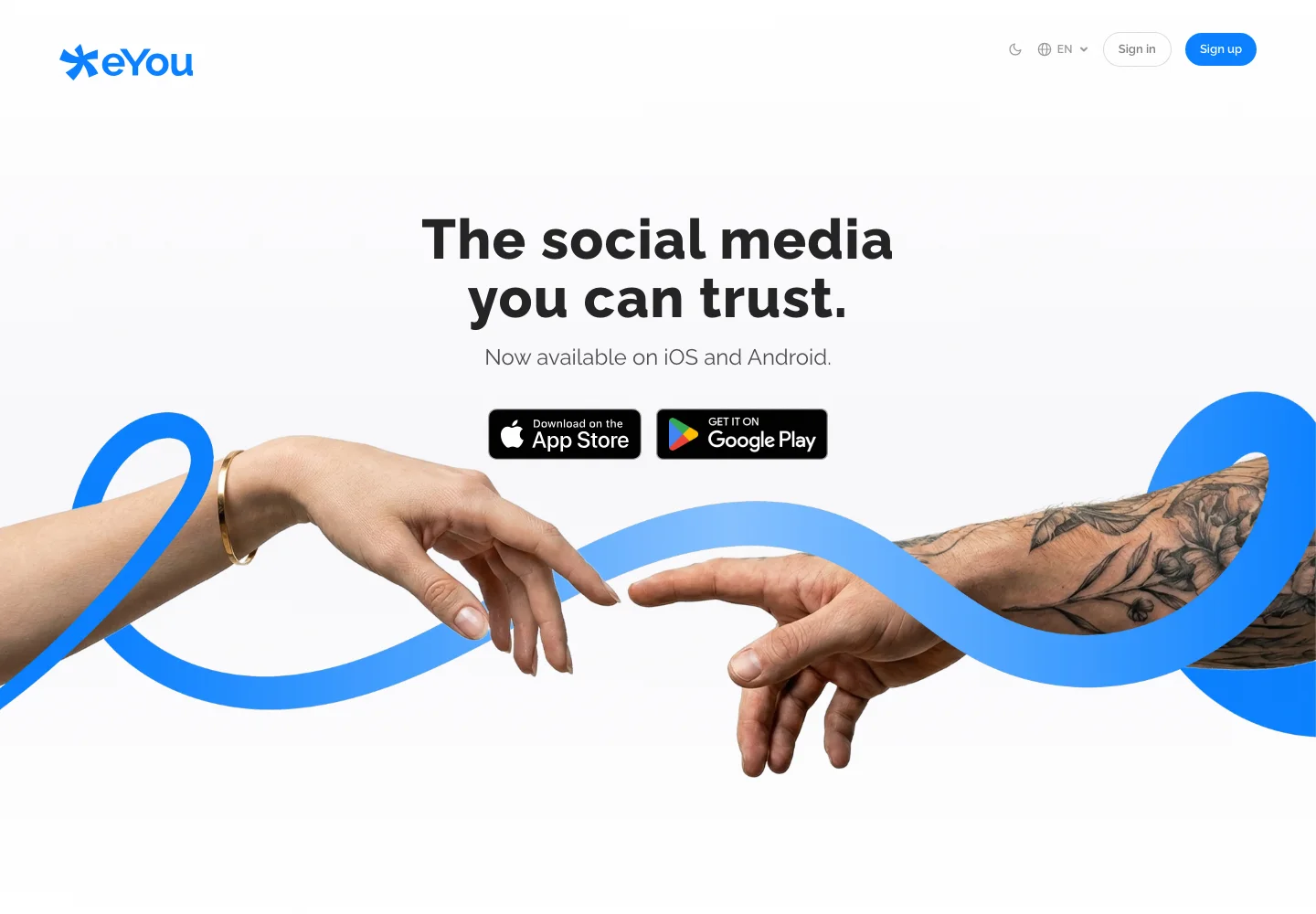 eYou’s European social media platform website